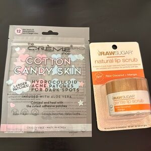 Self care hygiene bundle cotton candy crème shop & Rawsugar natural lip scrub